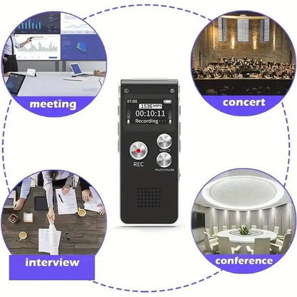 8GB Digital Voice Recorder & MP3 Player – Portable Audio for Meetings & Lectures DailySale