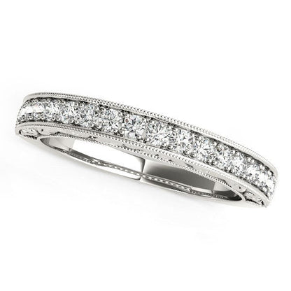 14k White Gold Antique Prong Set Diamond Wedding Ring (1/3 cttw) Bids.com