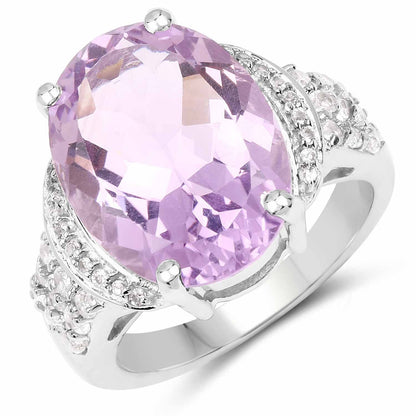 8.98 Carat Genuine Amethyst & White Topaz .925 Sterling Silver Ring Bids.com