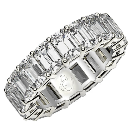 Emerald Cut Lab Grown Diamond Eternity Ring in 14k White Gold (8 cttw FG/VS2) Bids.com