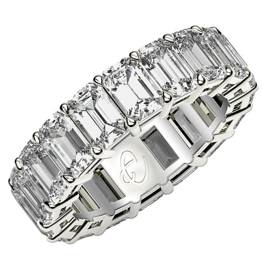 Emerald Cut Lab Grown Diamond Eternity Ring in 14k White Gold (8 cttw FG/VS2) Bids.com