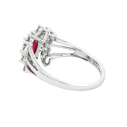 Natural 1.65ct Ruby Diamond Ring 14KT White Gold Bids.com