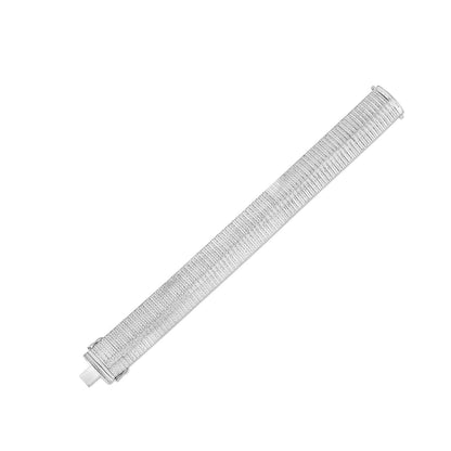 14k White Gold Bold Diamante Flex Bracelet (17.10 mm) Bids.com