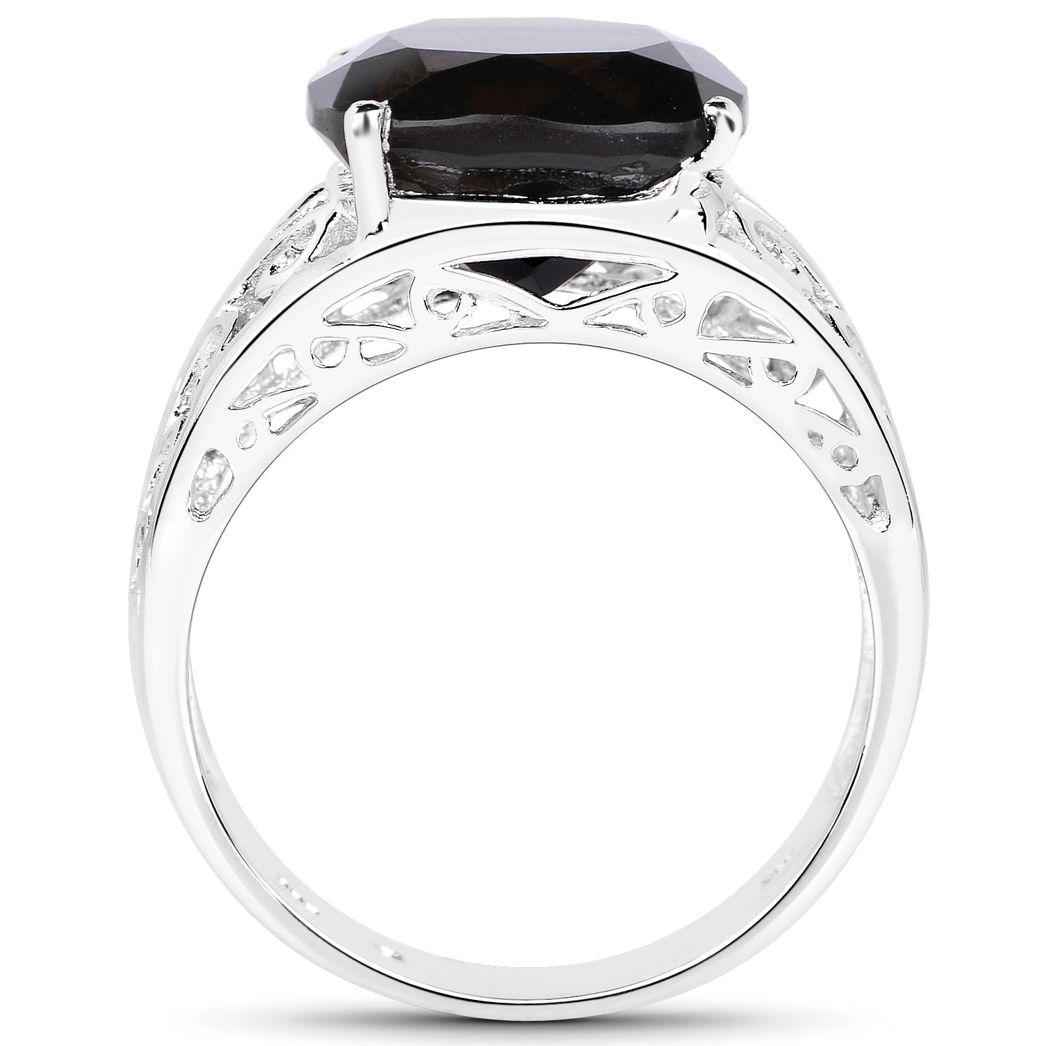 7.09 Carat Genuine Smoky Quartz .925 Sterling Silver Ring Bids.com