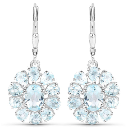 14.02 Carat Genuine Blue Topaz and White Topaz .925 Sterling Silver 3 Piece Jewelry Set (Ring, Earrings, and Pendant w/ Chain) Bids.com