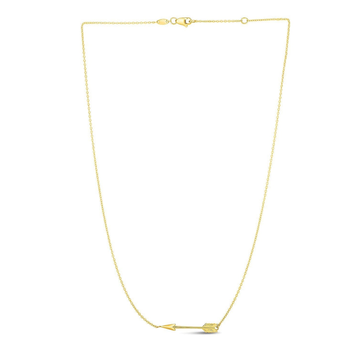 14k Yellow Gold Chain Necklace with Horizontal Arrow Pendant Bids.com
