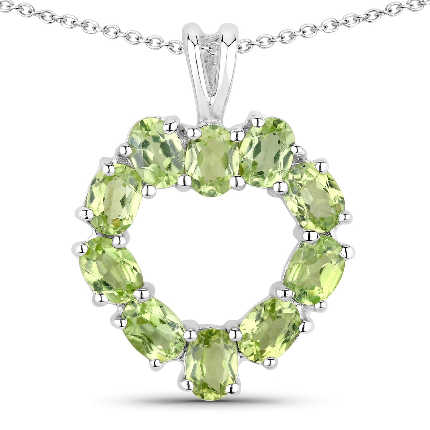 1.70 Carat Genuine Peridot .925 Sterling Silver Pendant Bids.com
