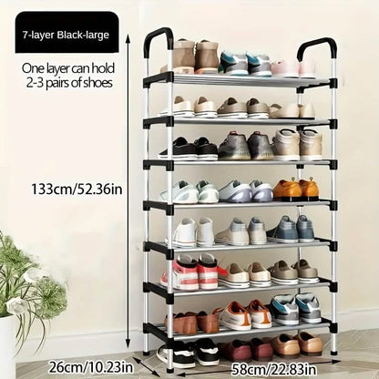 7-Tier Iron Shoe Rack – Space-Saving, Floor-Standing DailySale