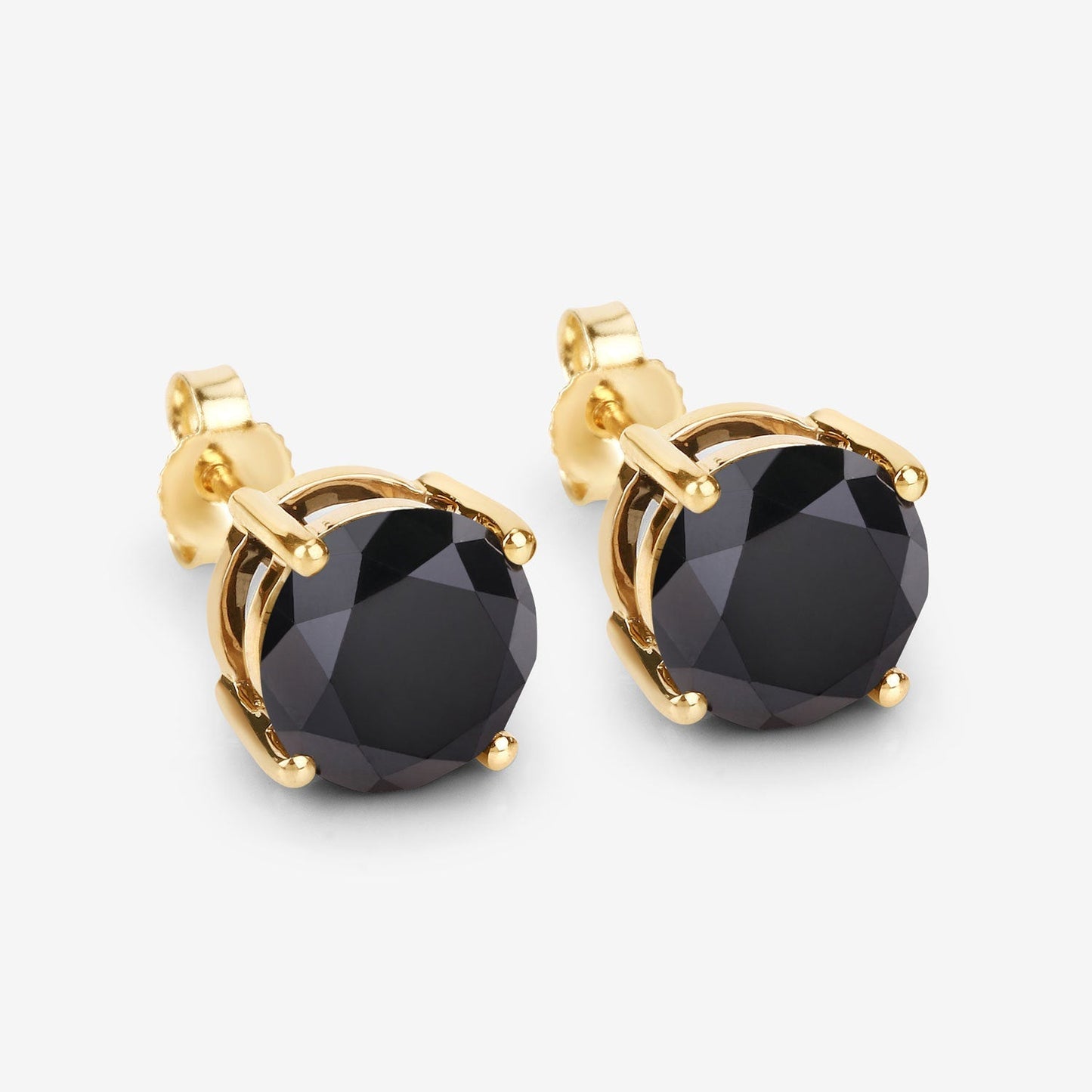 4.91 Carat Genuine Black Diamond 14K Yellow Gold Earrings Bids.com