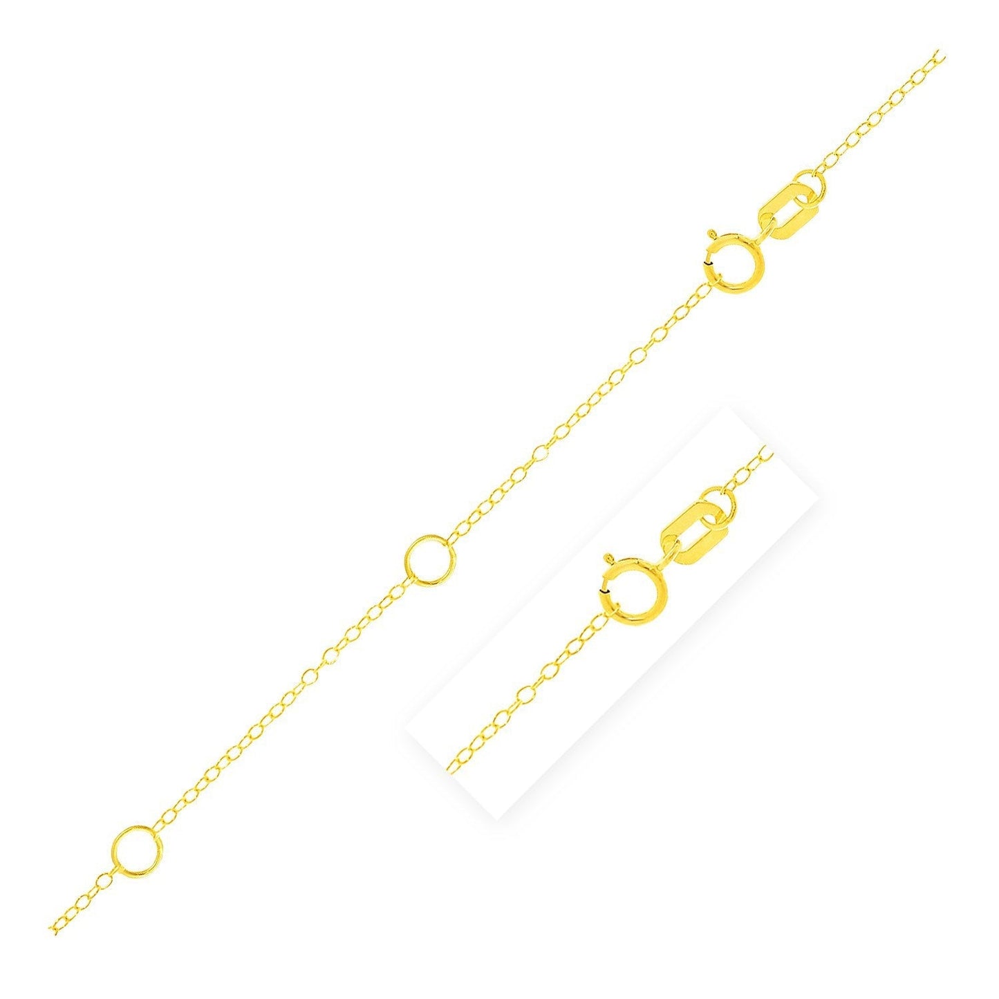 Double Extendable Piatto Chain in 14k Yellow Gold (1.2mm) Bids.com