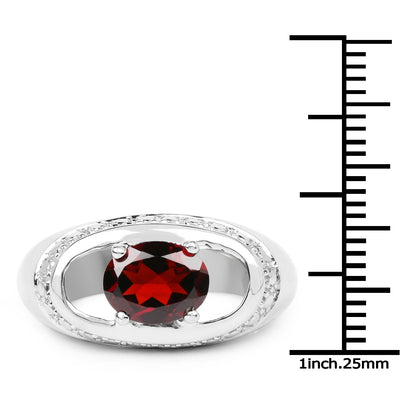 2.50 Carat Genuine Garnet .925 Sterling Silver Ring Bids.com