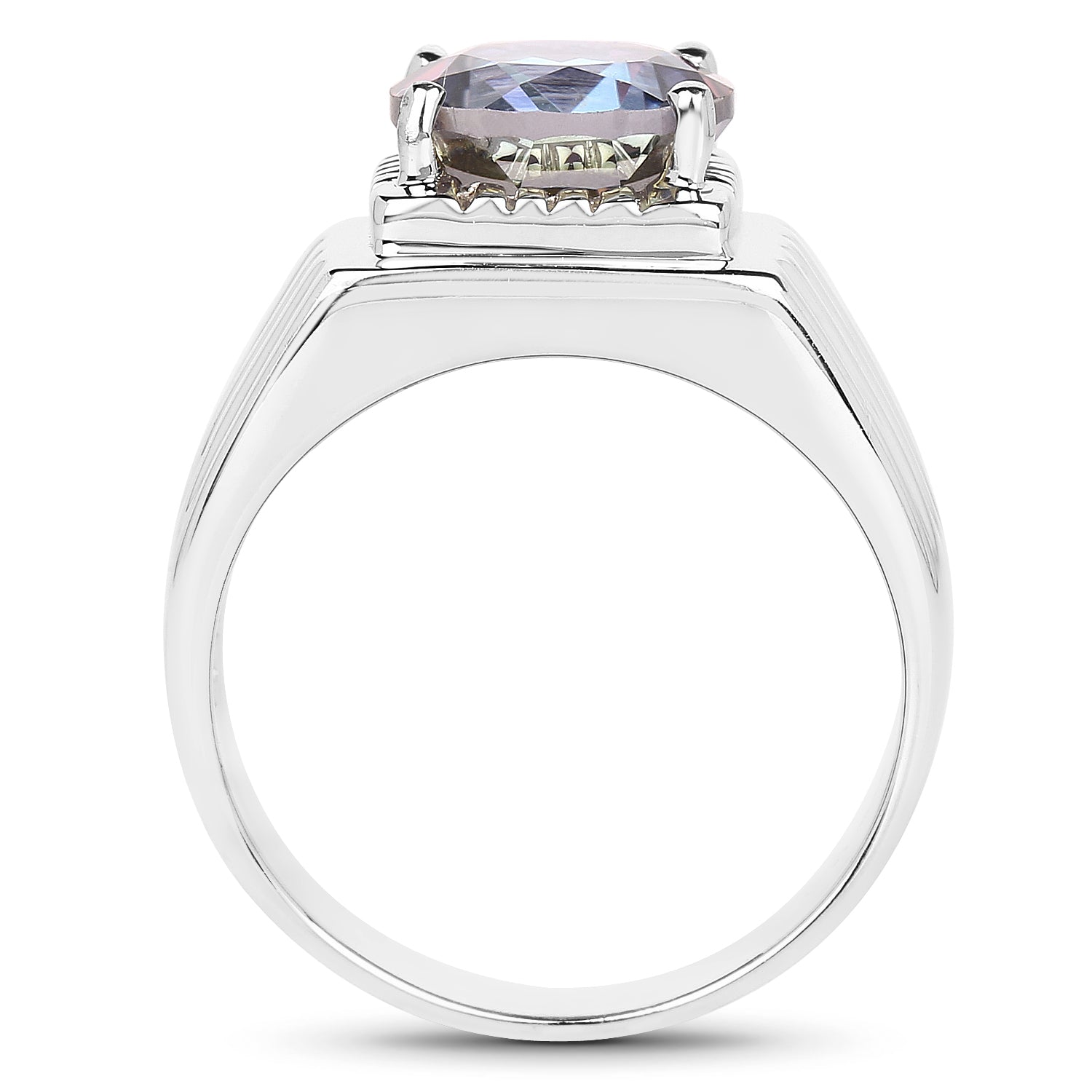4.75 Carat Genuine Mystic Topaz .925 Sterling Silver Ring Bids.com