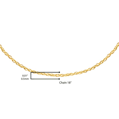 Solid 10K Yellow Gold 0.5mm Slim and Dainty Unisex 18" Rope Chain Necklace Bids.com