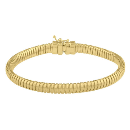 14k Yellow Gold Tubogas Bracelet (5.00 mm) Bids.com