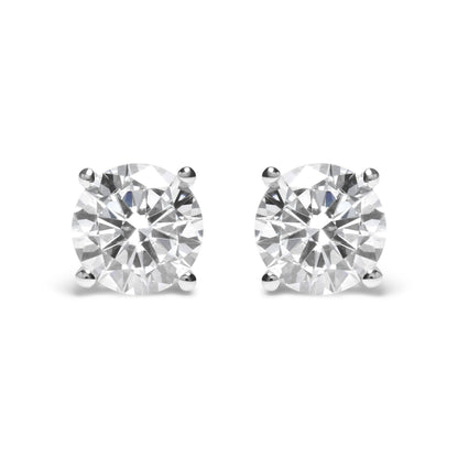 IGI Certified 14K White Gold 5.00 Cttw Round Brilliant-Cut Lab Grown Diamond Classic 4-Prong Stud Earrings with Screw Backs (F-G Color, SI1 Clarity) Bids.com