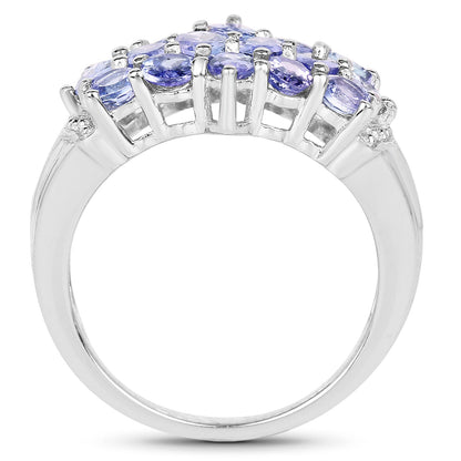 3.08 Carat Genuine Tanzanite .925 Sterling Silver Ring Bids.com