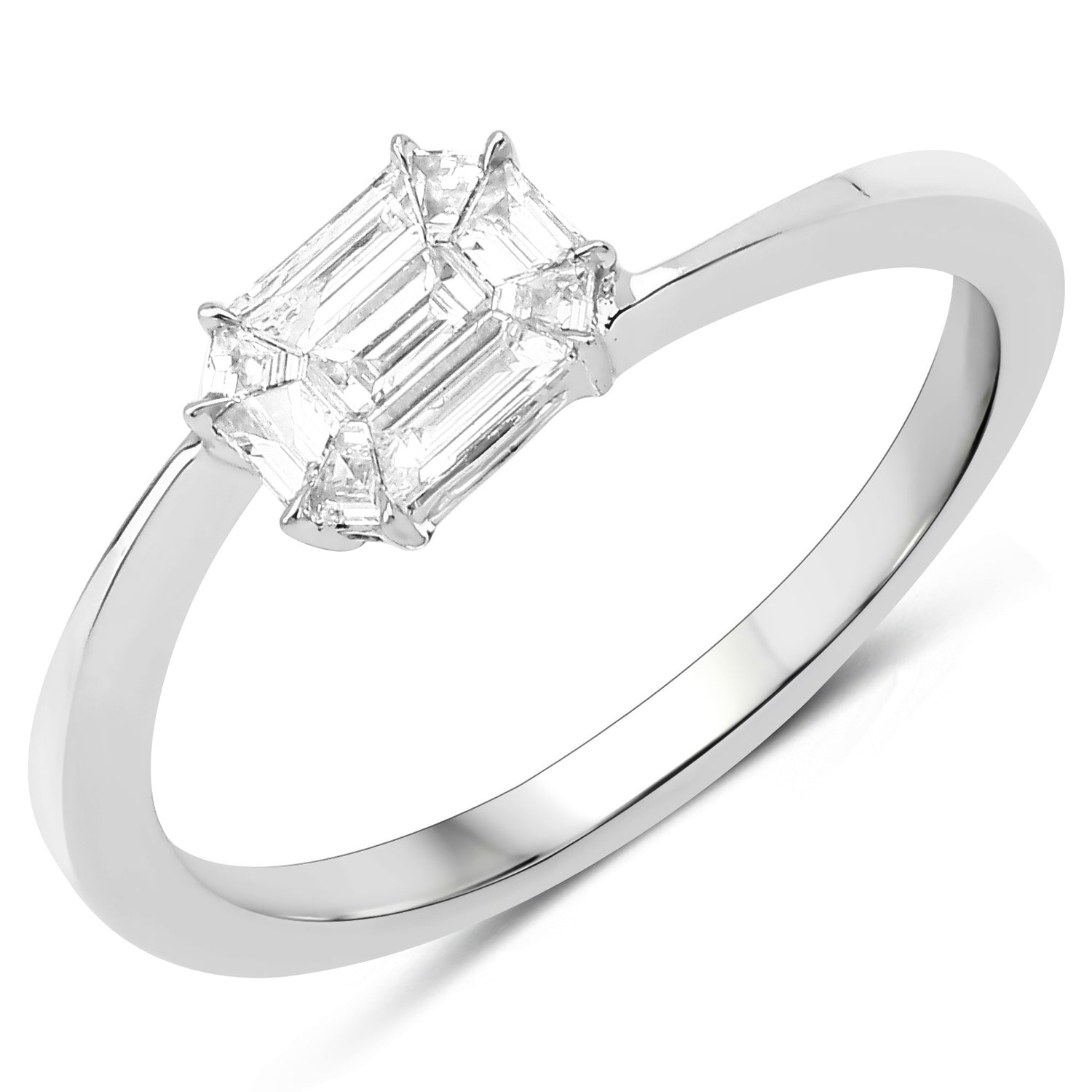 0.33 Carat Genuine White Diamond 18K White Gold Ring (F-G Color, VVS-VS Clarity) Bids.com