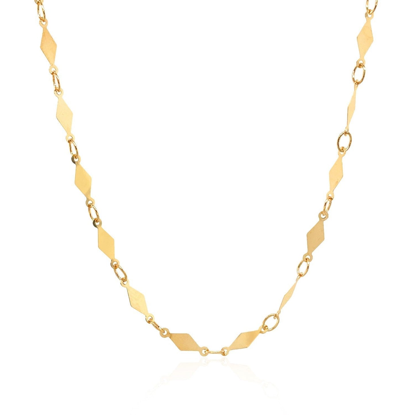 14K Yellow Gold Polished Diamond Motif Chain (3.0mm) Bids.com