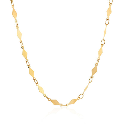 14K Yellow Gold Polished Diamond Motif Chain (3.0mm) Bids.com