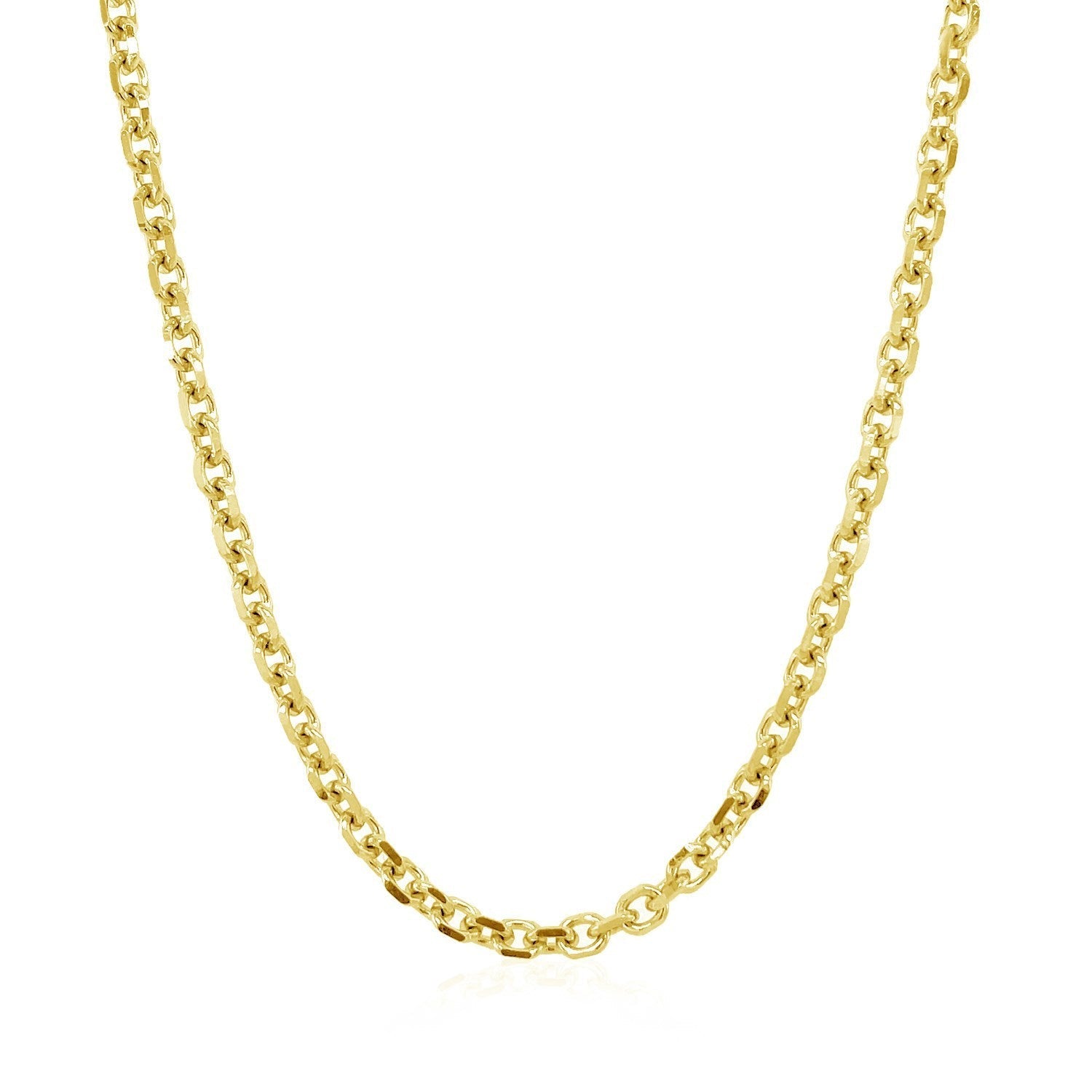 3.1mm 14k Yellow Gold Diamond Cut Cable Link Chain Bids.com