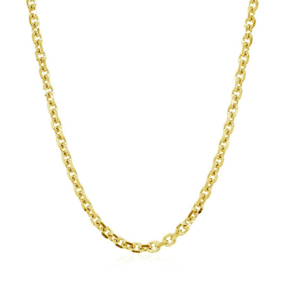 3.1mm 14k Yellow Gold Diamond Cut Cable Link Chain Bids.com