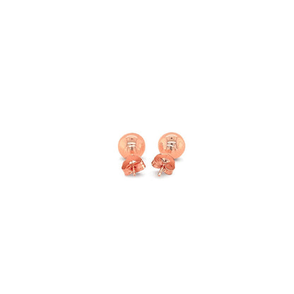 14k Rose Gold Classic Round Shape Stud Earrings (6.0 mm) Bids.com