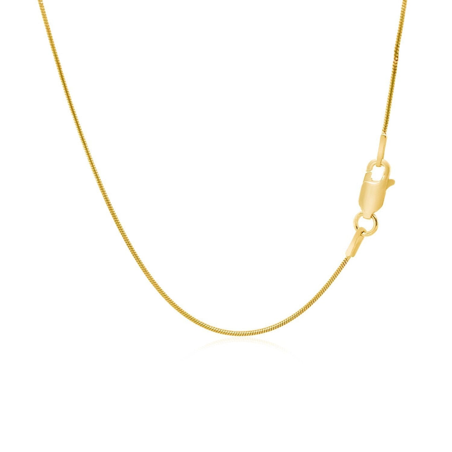 14k Yellow Gold Round Snake Chain 0.9mm Bids.com