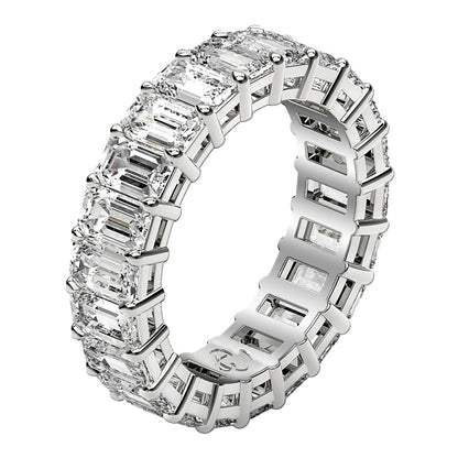 Emerald Cut Lab Grown Diamond Eternity Ring in 14k White Gold (4 cttw FG/VS2) Bids.com
