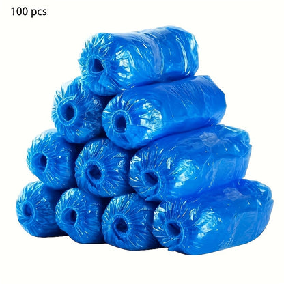 100-Pack: Disposable Plastic Shoe Covers – Waterproof & Slip-Resistant DailySale
