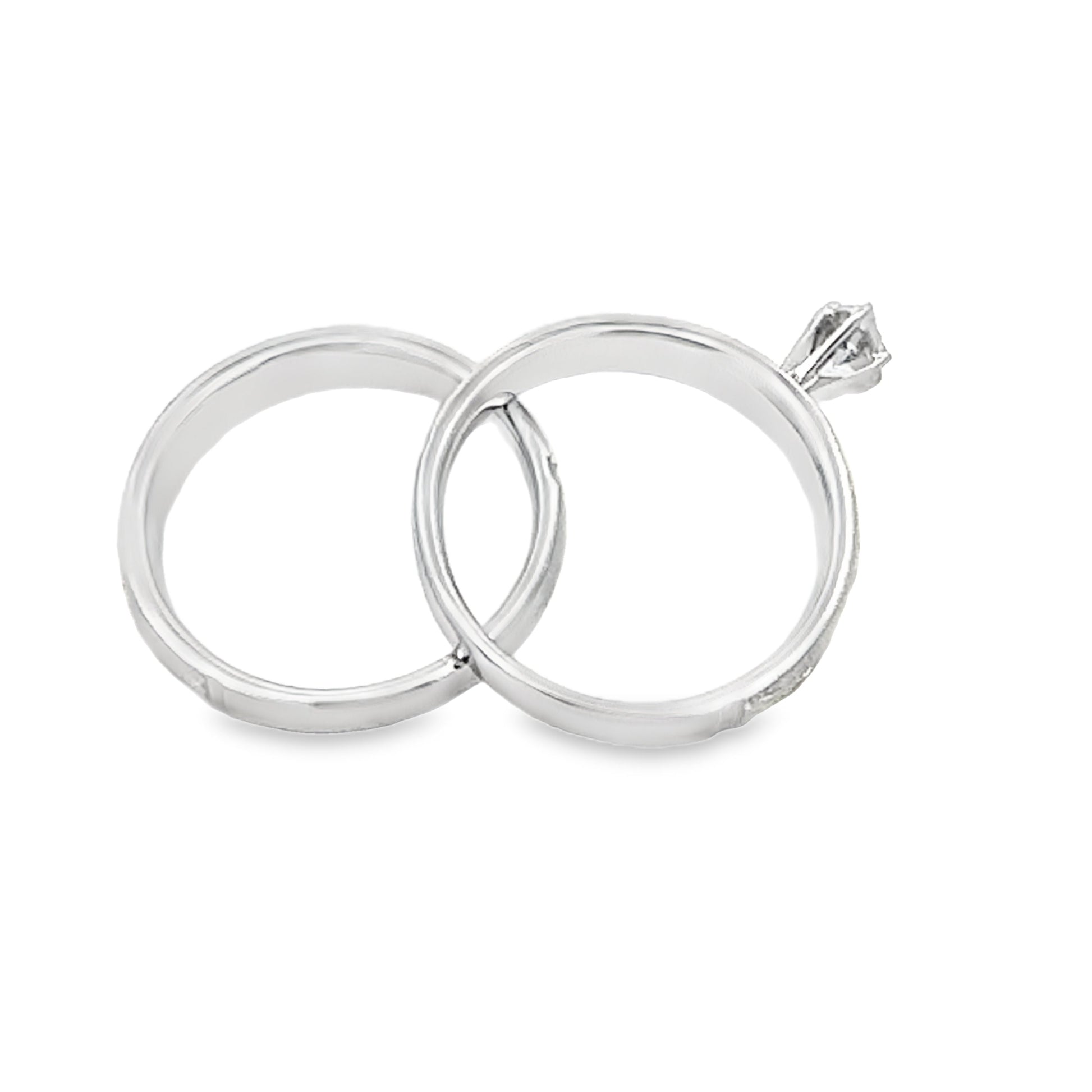 Diamond Engagement Ring Set Sterling Silver 14KT Gold Bids.com