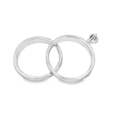 Diamond Engagement Ring Set Sterling Silver 14KT Gold Bids.com