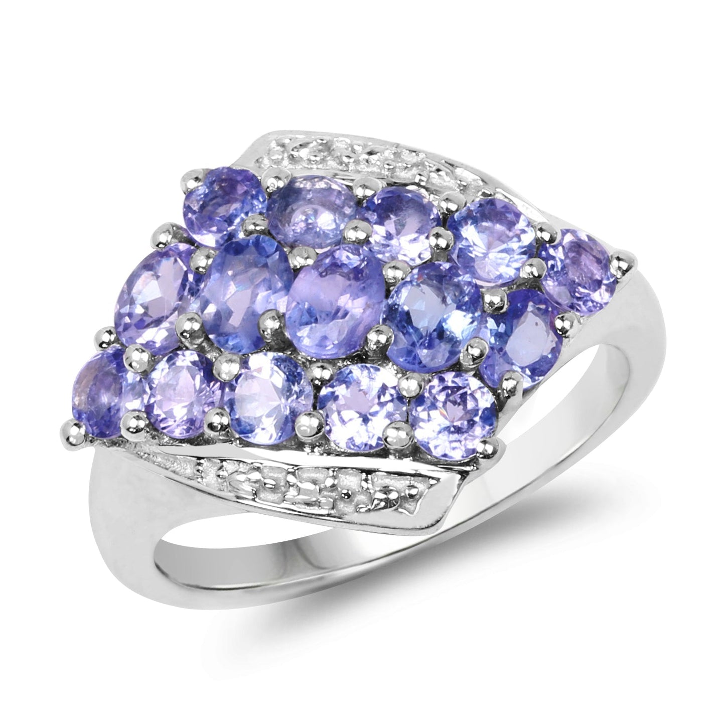1.85 Carat Genuine Tanzanite .925 Sterling Silver Ring Bids.com