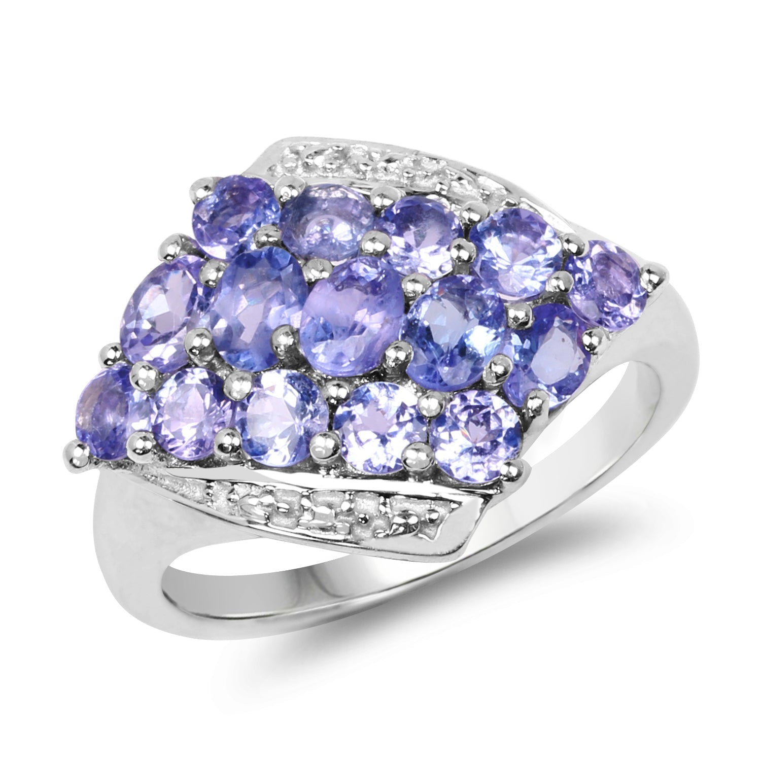 1.85 Carat Genuine Tanzanite .925 Sterling Silver Ring Bids.com
