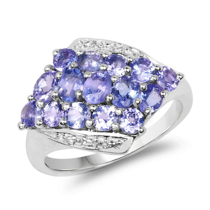 1.85 Carat Genuine Tanzanite .925 Sterling Silver Ring Bids.com