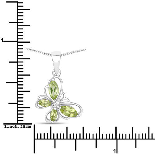 0.64 Carat Genuine Peridot .925 Sterling Silver Pendant Bids.com