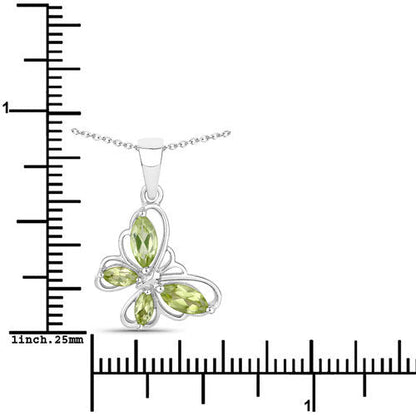 0.64 Carat Genuine Peridot .925 Sterling Silver Pendant Bids.com
