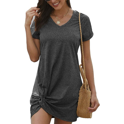 Dearlovers Womens Short Sleeve Tshirt Side Knot Mini Dress DailySale