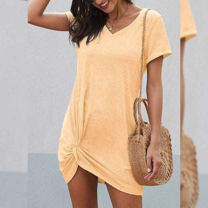 Dearlovers Womens Short Sleeve Tshirt Side Knot Mini Dress DailySale