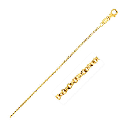 14k Yellow Gold Round Cable Link Chain 1.3mm Bids.com