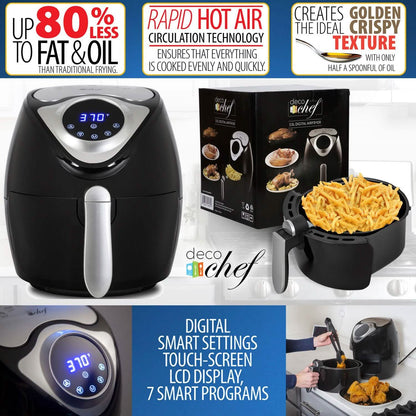 Deco Chef 3.7QT Electric Oil-Free Digital Air Fryer for Healthy Frying DailySale