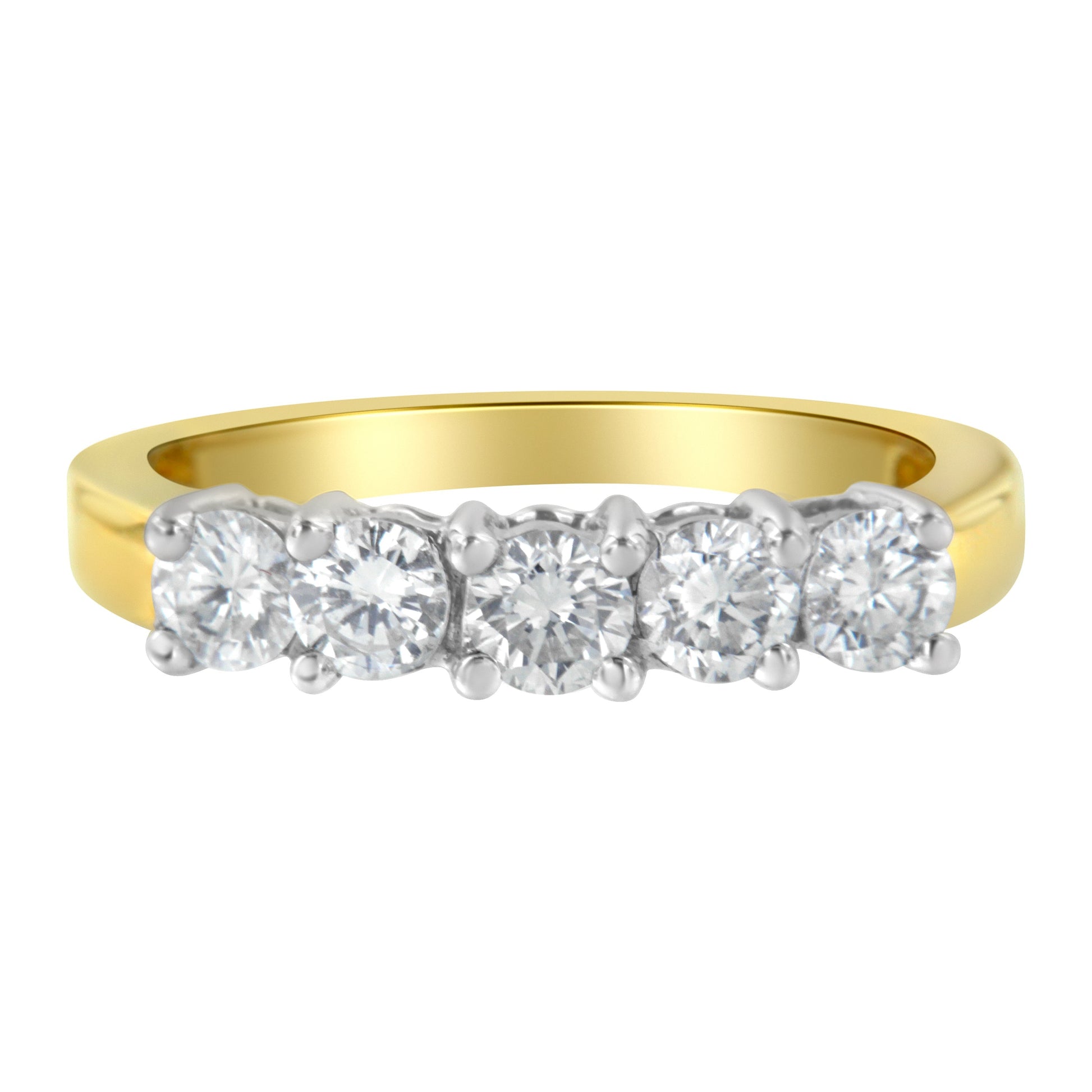 14KT Two Toned Gold 5 Stone Diamond Ring (1 cttw, H-I Color, SI1-SI2 Clarity) Bids.com