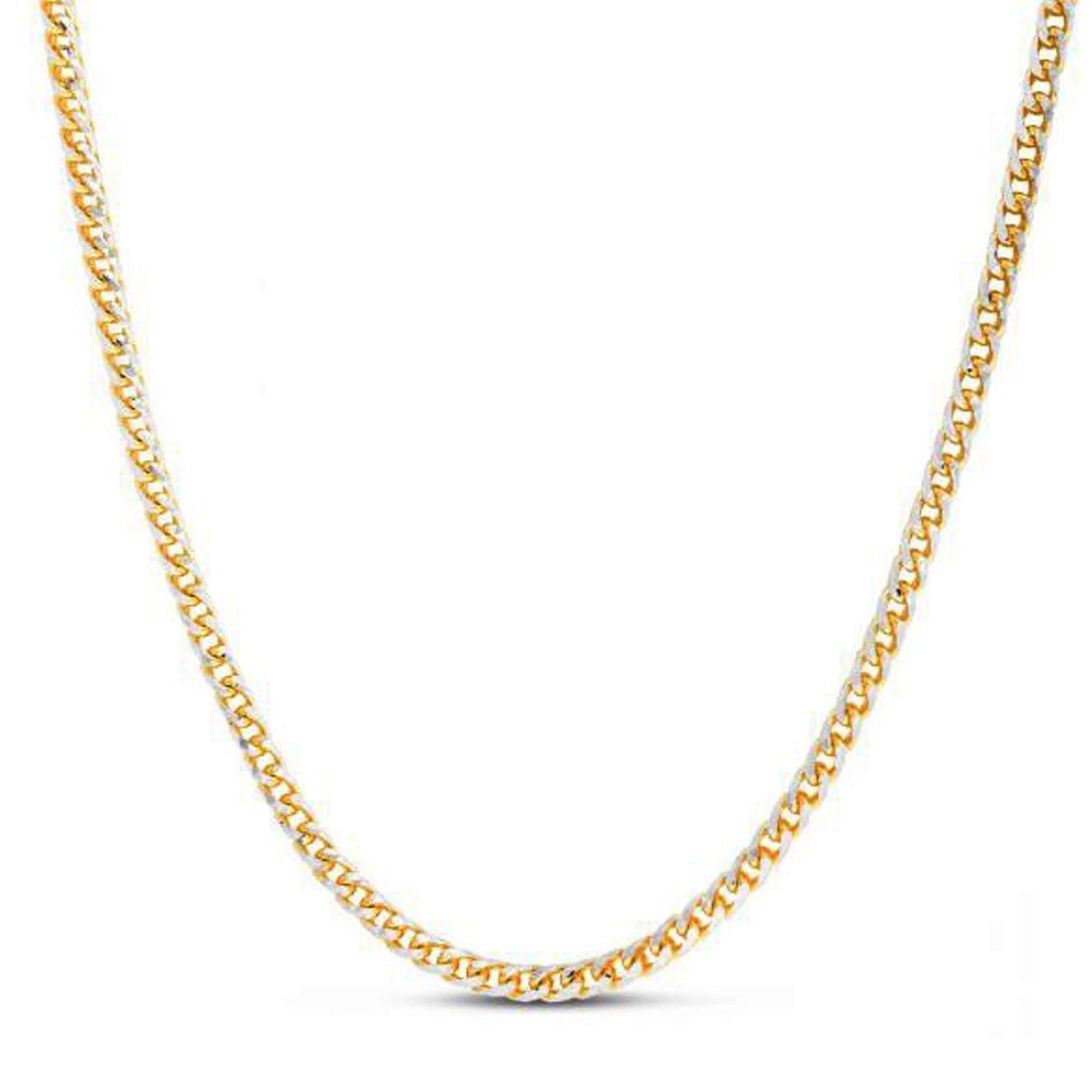 14k Yellow Gold Round Pave Franco Chain (4.00 mm) Bids.com