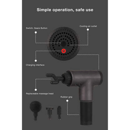 Deep Tissue Massage Gun with Interchangeable Heads DailySale