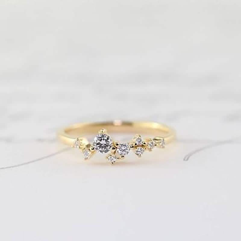 Delicate Cz Stackings Ring In 18Kt Gold DailySale