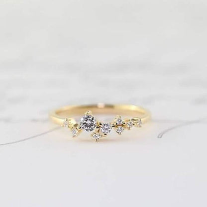 Delicate Cz Stackings Ring In 18Kt Gold DailySale