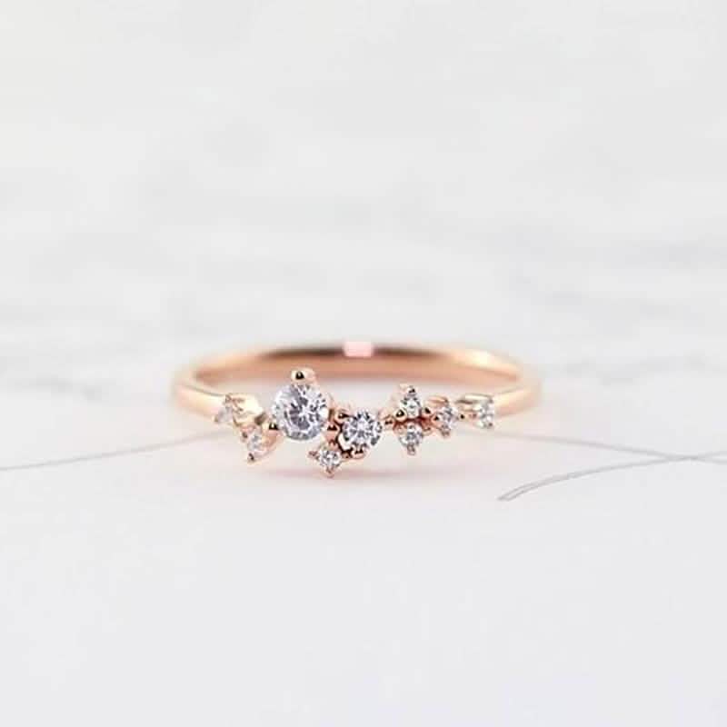 Delicate Cz Stackings Ring In 18Kt Gold DailySale