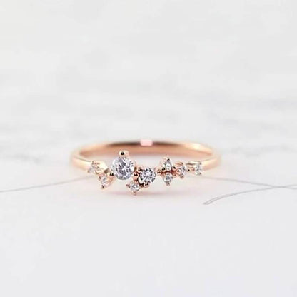 Delicate Cz Stackings Ring In 18Kt Gold DailySale