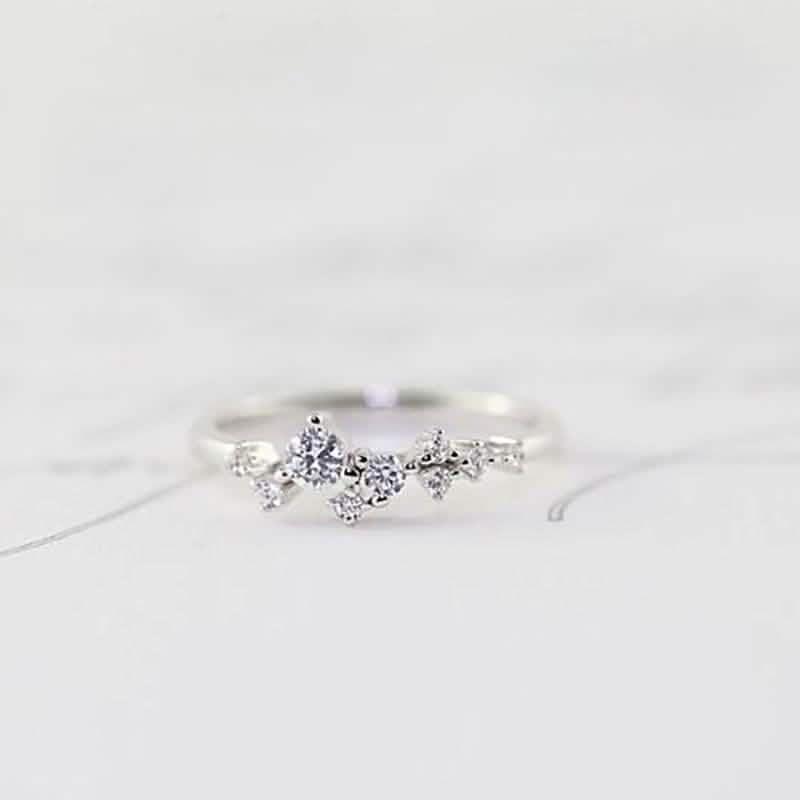 Delicate Cz Stackings Ring In 18Kt Gold DailySale