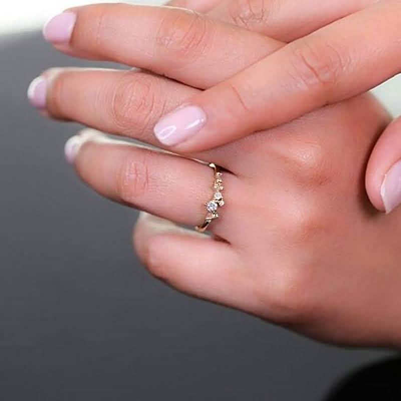 Delicate Cz Stackings Ring In 18Kt Gold DailySale