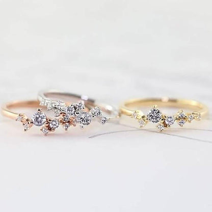 Delicate Cz Stackings Ring In 18Kt Gold DailySale